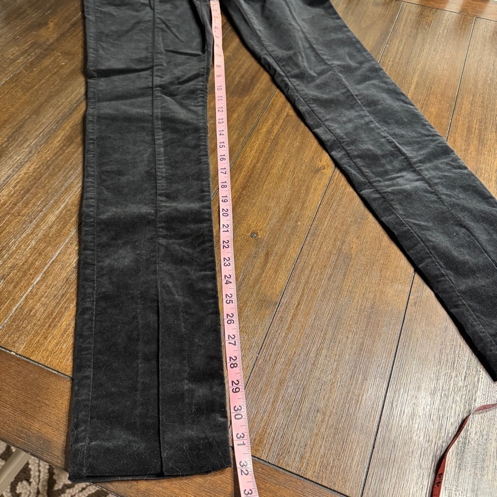 Ramy Brook Miriam Black Velvet Pants Size 2 High Rise Slim Leg Luxe Stretch - Picture 9 of 16